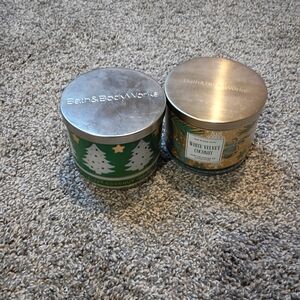 Bath & Body Works Green and Silver Candle Duo